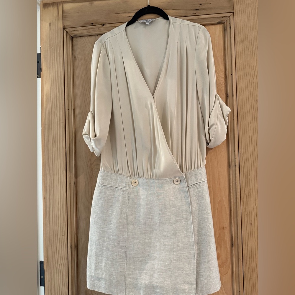 Tibi Cream and Tan Dress